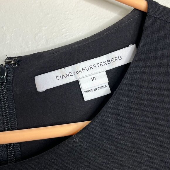DVF Diane Von Furstenberg‎ Citra Fit And Flare Sleeveless Dress Black Size 10 - Picture 4 of 12